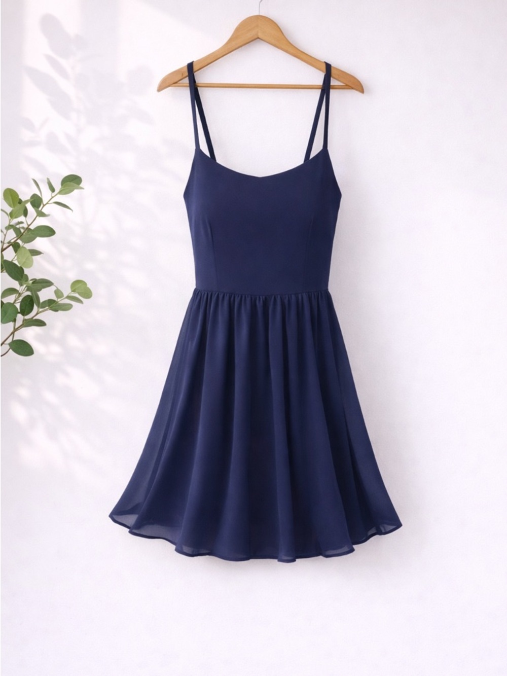 Glowmode by SHEIN Navy Blue Exercise Dress chiffon skirt built-in shorts — Large